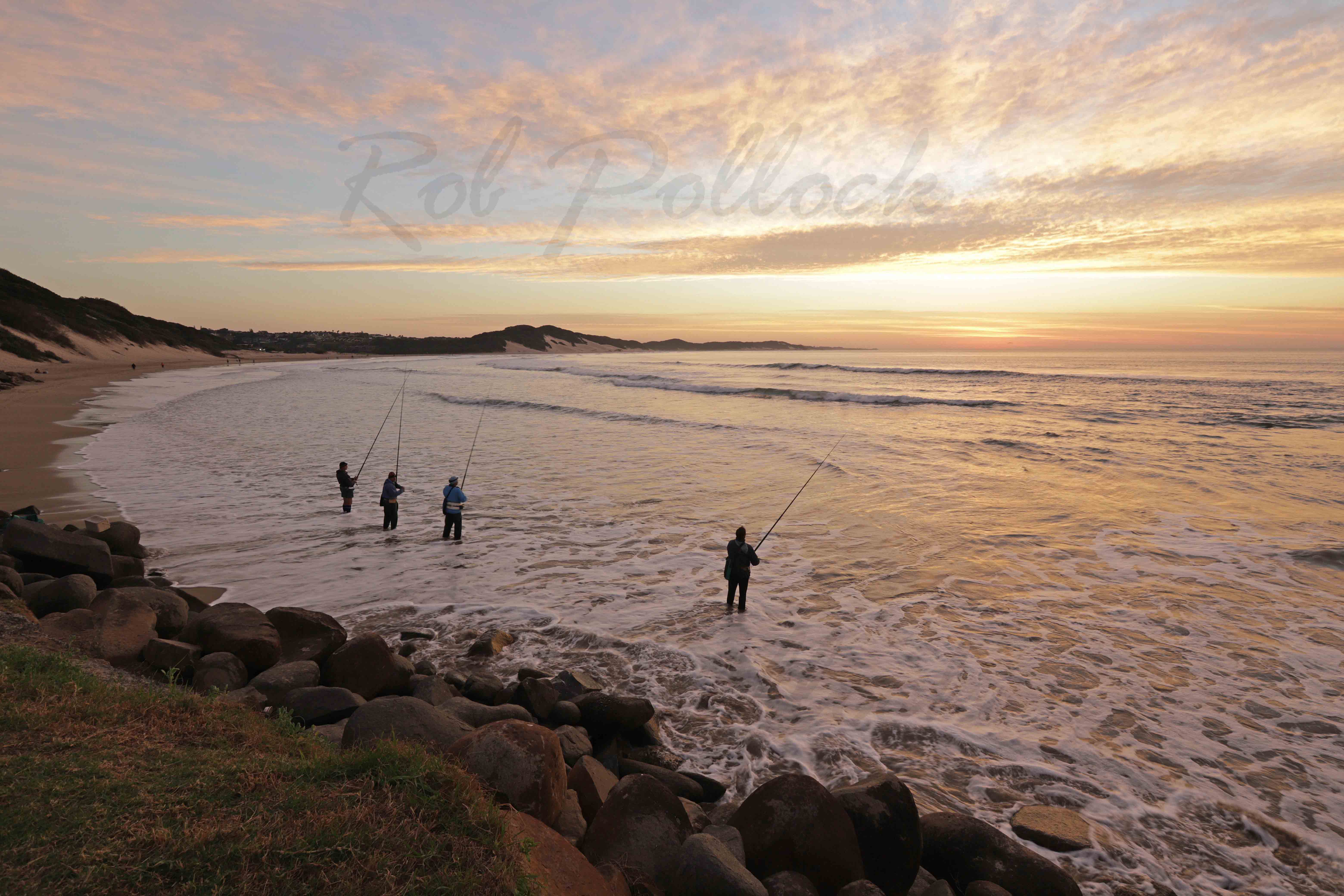 Dawn at Nahoon Beach, Chad fisherman