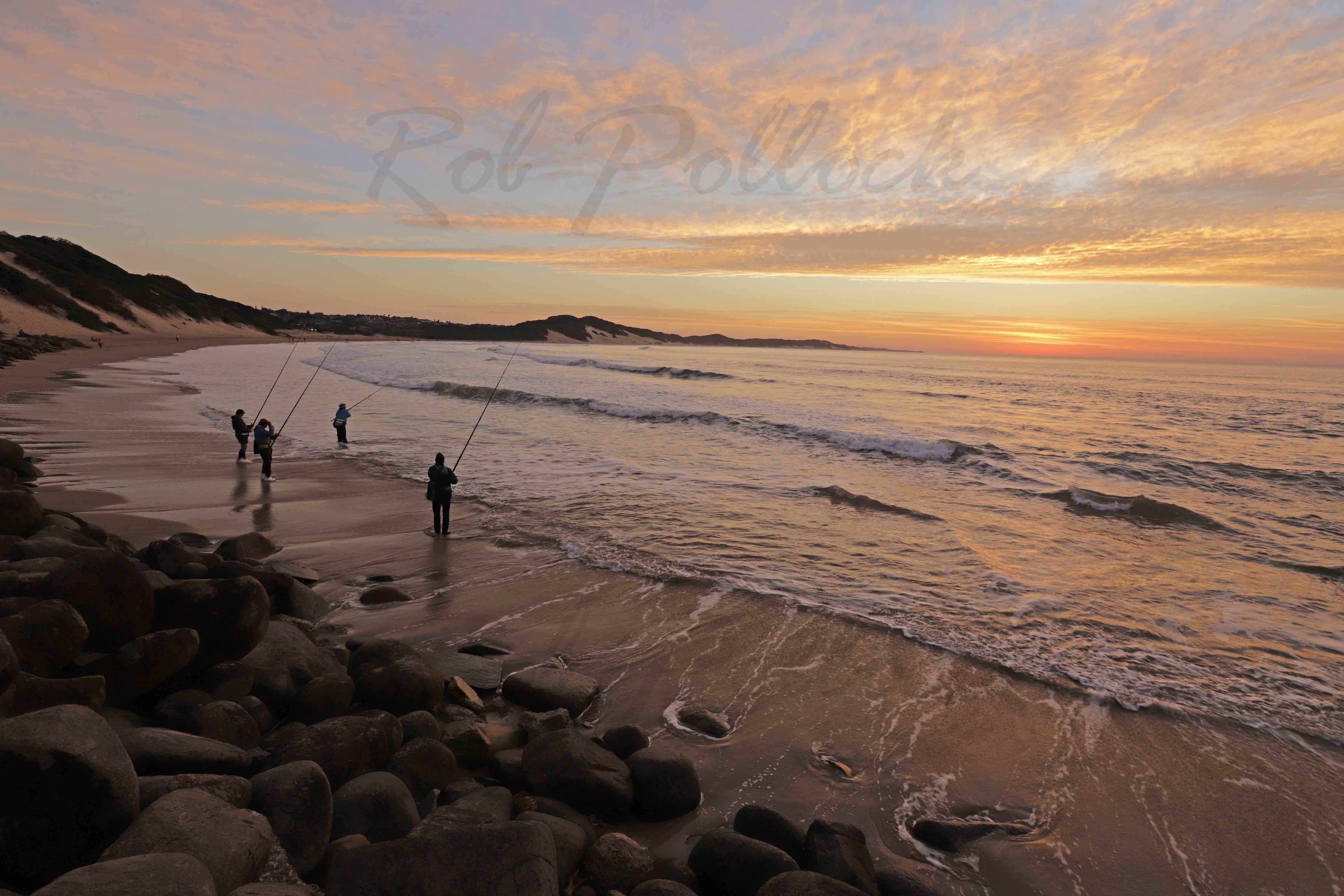 Dawn at Nahoon Beach, Chad fisherman
