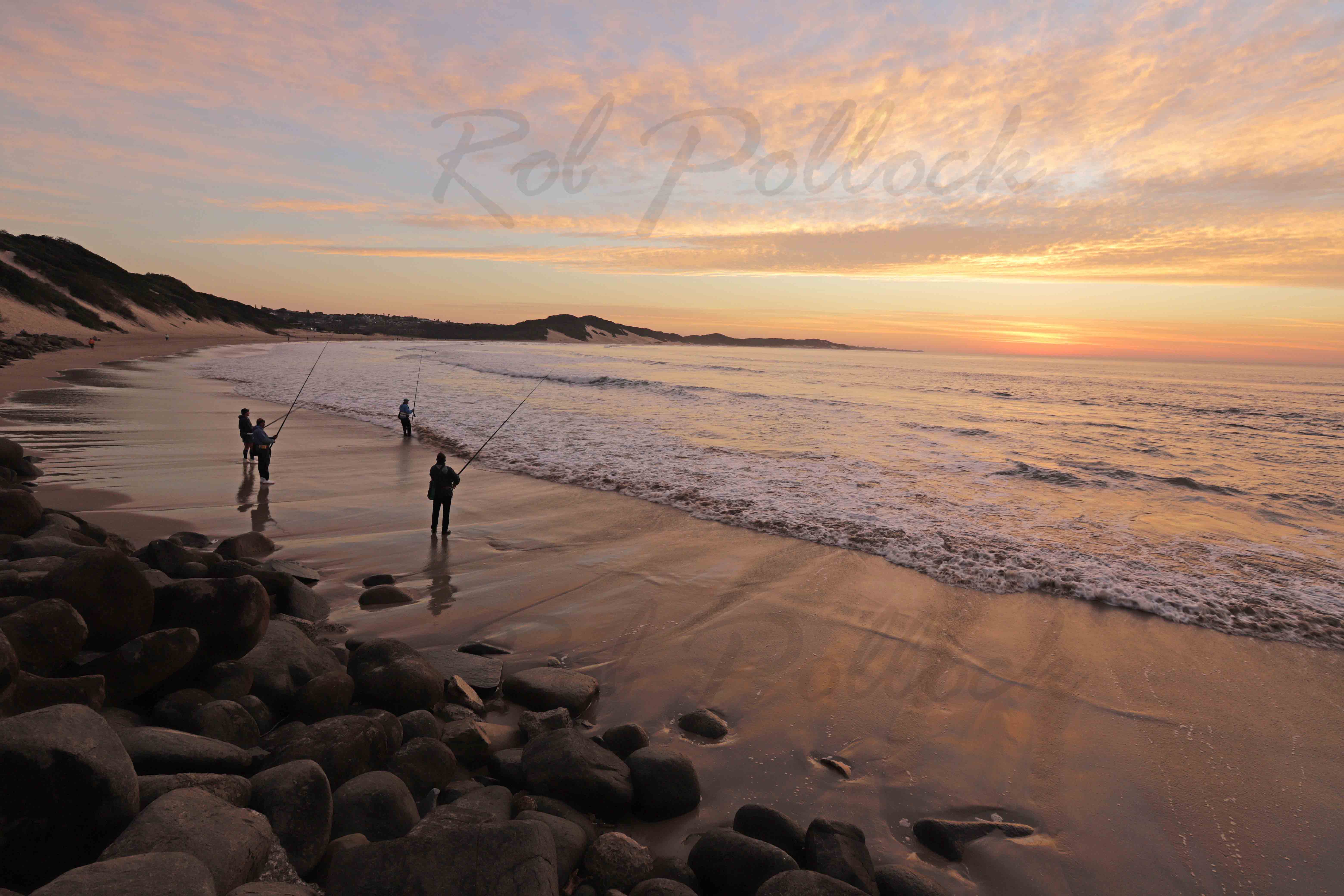 Dawn at Nahoon Beach, Chad fisherman