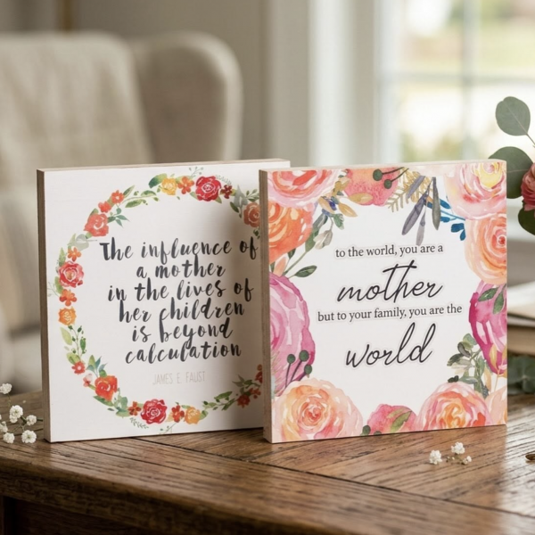Put your photos, quotes, messages on a wooden memory block at Pollock's in East London